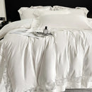 DecorBites™ Lace Embroidery 1200TC Egyptian Cotton 4Pcs Bedding Set with Wide Hollow Design