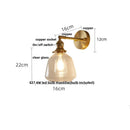 DecorBites™ Clear Glass LED Wall Sconce with Pull Chain, Rotating Copper Socket
