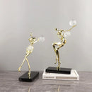DecorBites™ Golden Man Dancing Crystal Ball Acrobatic Sculpture Figure for Home Decor