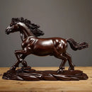Solid wood carving of the twelve zodiac zodiac horse ornaments for home use living room office desktop decoration handicrafts