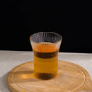 DecorBites™ Japanese Glass Tea Cup Set with Walnut Sleeve - High Quality Transparent Drinkware