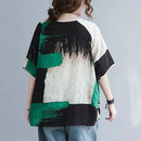 Women Summer T-shirt – Retro Loose Cotton Linen Short Sleeve Top