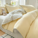 DecorBites™ Double-Layer Cotton Bedding Set - Soft, Skin-Friendly Solid Cover for Single Queen Bed