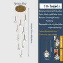 DecorBites™ Gold Crystal Raindrop Chandelier for Staircase Foyer