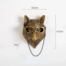 DecorBites™ Golden Deer Head Wall Hook: Antique Bronze Resin Animal Pendant for Stylish Wall Decor