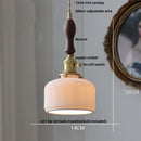 DecorBites™ Brown Wood Ceramic Tassel LED Pendant Lights for Modern Interior Lighting