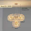 DecorBites™ Gold Crystal Chandelier: Luxury LED Hanging Lamp for Living and Dining Room