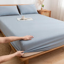 DecorBites™ Cotton Fitted Sheet with Elastic Bands for Single Double King Queen Bed