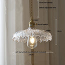 DecorBites™ Amber Glass Walnut Wood LED Pendant Lamp with Copper Knob Switch