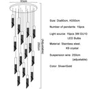 DecorBites™ Crystal LED Chandelier: Modern Luxury Staircase Hanging Fixture for Indoor Spaces