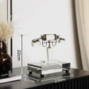 Retro clear crystal telephone sculpture office desk decor