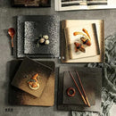 DecorBites™ Glazed Barbecue Wing Plate with Knife - Japanese Style Tray for Roast Wings and Fish