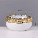 DecorBites™ Golden Edge Succulent Flower Pot Vase - Indoor Ceramic Planter Pot