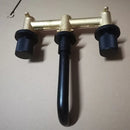 DecorBites™ Brushed Gold Basin Faucet: Single Handle Wall Mount Brass Mixer Tap, Cold/Hot Water