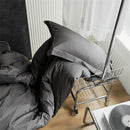 DecorBites™ Grey Lines Stripes Duvet Cover Set Cotton Satin Jacquard Queen King Size