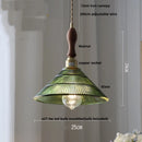 Antique brass petal glass led pendant lamp dining room