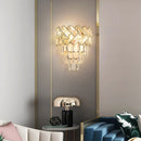 DecorBites™ Crystal Gold Stainless Steel LED Dimmable Wall Sconce