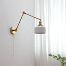 DecorBites™ Copper Swing Arm Wall Lights Sconce Up Down LED Modern Ceramic Lampshade