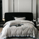 DecorBites™ Cotton Flowers Horse Embroidery Luxury Bedding Set - Duvet Cover, Bed Sheet, Pillowcases