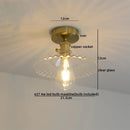 DecorBites™ Green Glass Copper Ceiling Light Fixture Balcony Kitchen Modern LED Lamp
