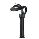 DecorBites™ Black Brass Waterfall Basin Faucet, Single Handle Deck Mount Vanity Tap