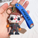 Hot Scary Movie Ghost Baby Keychains Halloween Dolls Horror Child's Chucky Pendants PVC Figures Toy Key Chain Gift