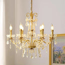 DecorBites™ Gold Brass Crystal Chandelier - Luxurious Candle Lights for Villa Living Room