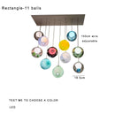 DecorBites™ Colorful Balls Chandelier: Modern Dimmable Rectangle Dining Room & Bedside Hanging Lamp