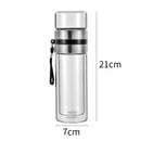 DecorBites™ High-End Thermal Glass Water Bottle with Stainless Steel Insulation