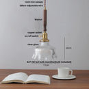 DecorBites™ Ceramic Walnut Wood Pendant Light Fixture - Adjustable LED Lamparas for Study Aisle