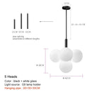 DecorBites™ Glass Ball Pendant Chandelier for Kitchen Living Room Bedroom