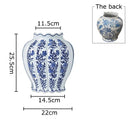 DecorBites™ Blue & White Porcelain Vase Desk Decor with Artificial Flowers