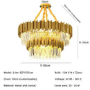 DecorBites™ Golden Luxury LED Crystal Chandelier for Hotel Living Room Ceiling Lighting