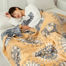 DecorBites™ Cotton Gauze Boho Throw Blanket - Cozy Bedspread & Sofa Cover