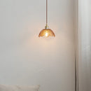 DecorBites™ Amber Glass LED Pendant Light Fixture Nordic Modern Copper Hanging Lamp