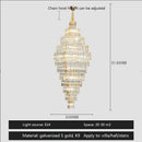 AFRALIA Crystal Large Chandelier for Villa Duplex Loft Stairs Living Room Hall.