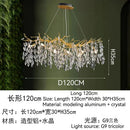DecorBites™ Golden Crystal Tree Chandelier, Luxury Matte Aluminum Art Ceiling Light for Living Room
