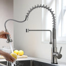 DecorBites™ Brush Nickel Sensor Kitchen Faucet | Stainless Steel Smart Induction Tap with Touch Control