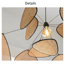 DecorBites™ Black Rattan Ceiling Chandelier for Elegant Indoor Lighting