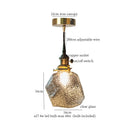 DecorBites™ Cracked Glass LED Pendant Light for Cafe Bar Kitchen Living Room