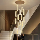 DecorBites™ Crystal LED Chandelier: Modern Luxury Long Lighting Fixtures for Living Room Staircase