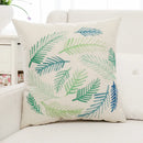 DecorBites™ Green Plant Leaves Flower Linen Cushion Cover - Modern Sofa Throw Pillow Cover
