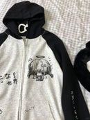 Zip Up Hoodie Cartoon Japanese – Grunge Anime Y2K Streetwear