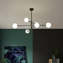 DecorBites™ Elegant Black Gold Glass Ball LED Ceiling Chandelier for Home | Modern Pendant Lamp Lighting for Living Dining Bedroom