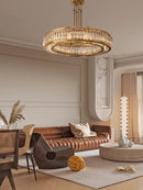 DecorBites™ Gold Crystal Ceiling Chandelier LED Light Fixture for Luxury Home Decor