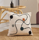 DecorBites™ Lambswool Face Cushion Cover 45x45 Beige White Abstract Art Pillowcase