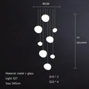 DecorBites™ Cobblestone Glass LED Pendant Lights for Villa Hotel Loft Stair Lamp
