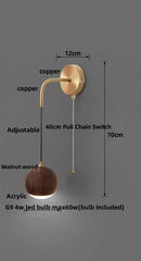DecorBites™ Adjustable Walnut Wood LED Wall Sconce | Nordic Bedroom Lamparas with Acrylic | Simple Aisle Décor