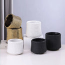 DecorBites™ Gold Ceramic Flower Pot Succulent Vase Terrarium Plant Pots for Home Balcony Decor
