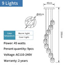 DecorBites™ Gold Crystal Staircase Chandelier: Luxury Indoor Lighting for Dining Room & Hallway